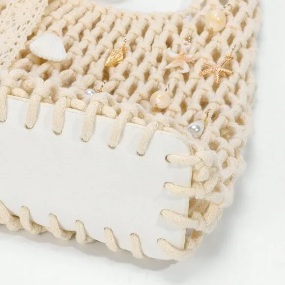 Multicolor Casual Women's Personalized Ocean Woven Large Beach Handbag - Picture 9 of 9